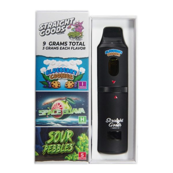 Buy Straight Goods - Triple Chamber Vape - Blueberry Cookies + Space Guava + Sour Pebbles (3 Grams + 3 Grams + 3 Gram) at MMJ Express Online Shop