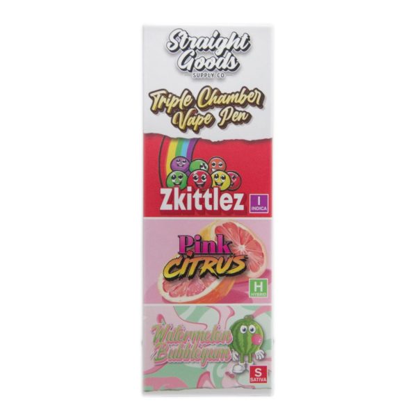 Buy Straight Goods - Triple Chamber Vape - Zkittlez + Pink Citrus + Watermelon Bubblegum (3 Grams + 3 Grams + 3 Gram) at MMJ Express Online Shop