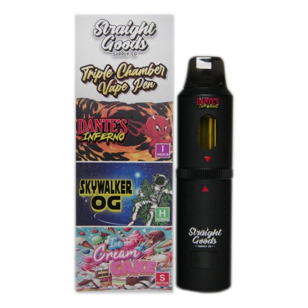 Buy Straight Goods - Triple Chamber Vape - Dante’s Inferno + Skywalker OG + Ice Cream Cake (3 Grams + 3 Grams + 3 Gram) at MMJ Express Online Shop