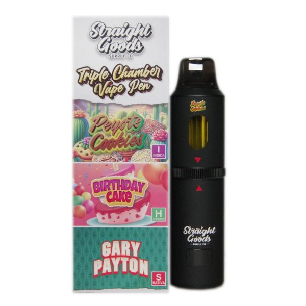 Buy Straight Goods - Triple Chamber Vape - Peyote Cookies + Birthday Cake + Gary Payton (3 Grams + 3 Grams + 3 Gram) at MMJ Express Online Shop