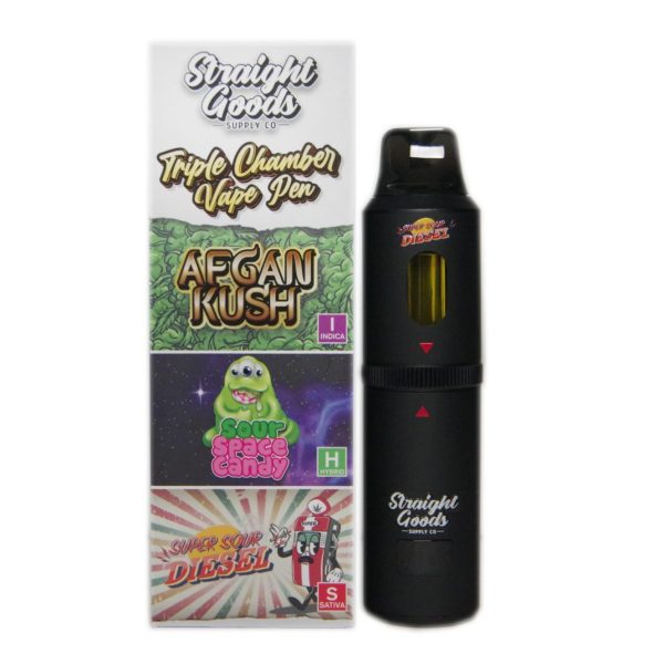 Buy Straight Goods - Triple Chamber Vape - Afghan Kush + Sour Space Candy + Super Sour Diesel (3 Grams + 3 Grams + 3 Gram) at MMJ Express Online Shop