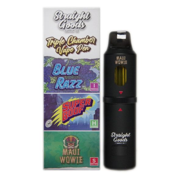 Buy Straight Goods - Triple Chamber Vape - Blue Raz + Super Boof + Maui Wowie (3 Grams + 3 Grams + 3 Gram) at MMJ Express Online Shop