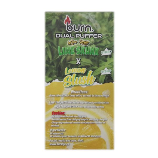 Buy Burn Extracts - Duel Puffer – Live Resin Lime Skunk x Lemon Slush (2 Grams + 3 Gram) at MMJ Express Online Shop