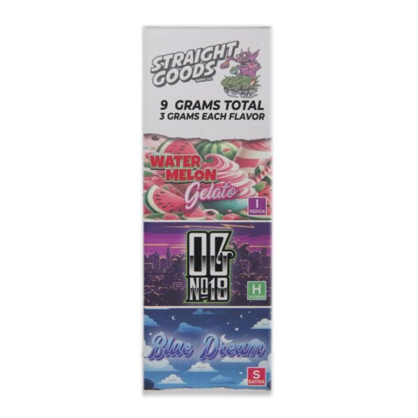 Buy Straight Goods - Triple Chamber Vape - Watermelon Gelato + OG No18 + Blue Dream (3 Grams + 3 Grams + 3 Gram) at MMJ Express Online Shop