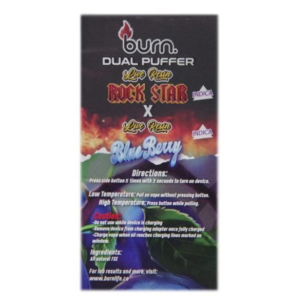 Buy Burn Extracts - Duel 2 Gram Puffer – Live Resin Rockstar x Live Resin Blueberry (2 Grams + 2 Gram) at MMJ Express Online Shop