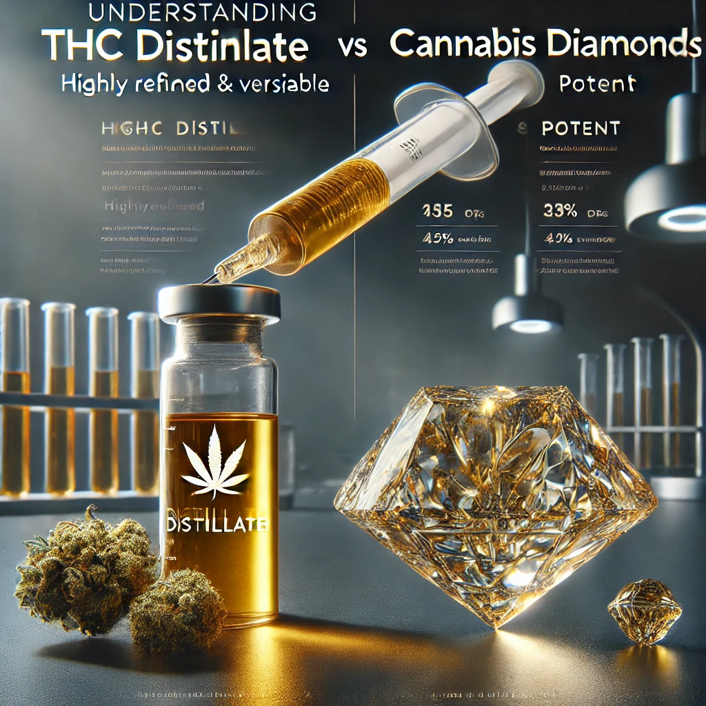 Understanding the Differences THC Distillate vs Cannabis Diamonds