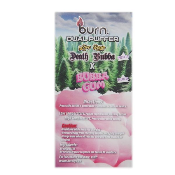 Buy Burn Extracts - Duel Puffer – Live Resin Death Bubba x Bubba Gum (2 Grams + 3 Gram) at MMJ Express Online Shop