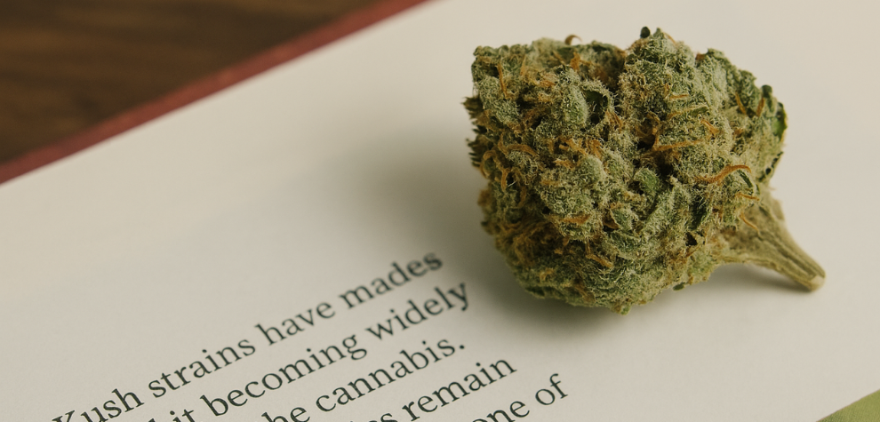 OG Kush strains displayed with a genetics diagram in the background, highlighting their history and lineage