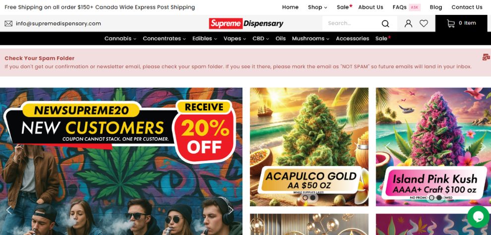 Supreme Dispensary is committed to consistent product quality and discreet packaging, helping keep your consumption private.