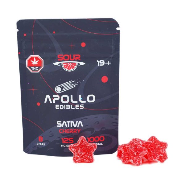 Buy Apollo Edibles - Sour Cherry Shooting Stars 1000mg THC Sativa at MMJ Express Online Shop