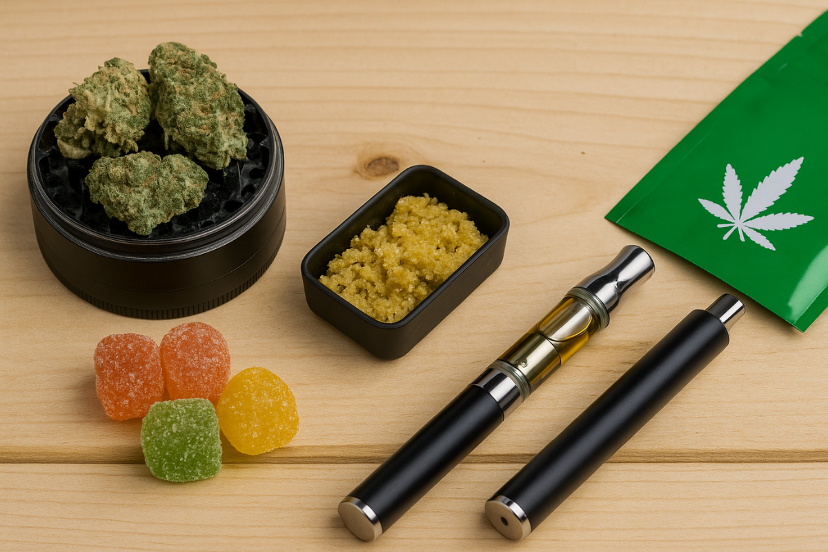 Selection of high-THC cannabis products from a trusted weed store online, highlighting potent options for experienced users