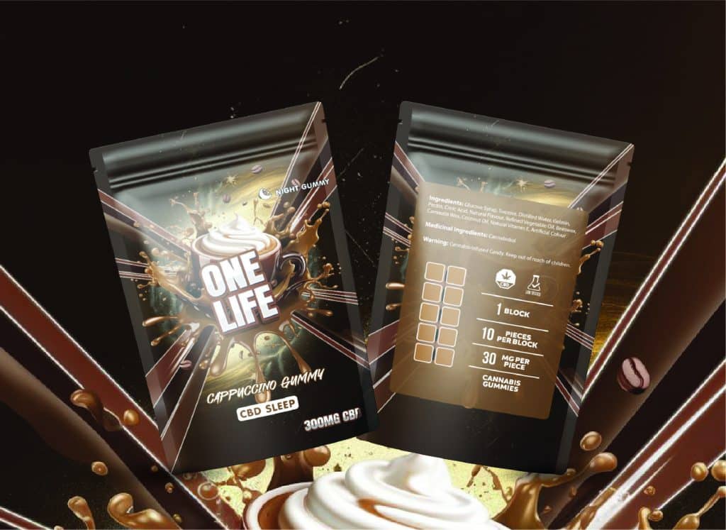 Buy One Life Edibles - Cappuccino Gummy - 300mg CBD + 100mg Melatonin at MMJ Express Online Shop