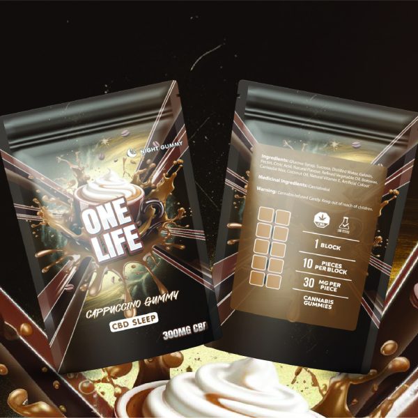 Buy One Life Edibles - Cappuccino Gummy - 300mg CBD + 100mg Melatonin at MMJ Express Online Shop