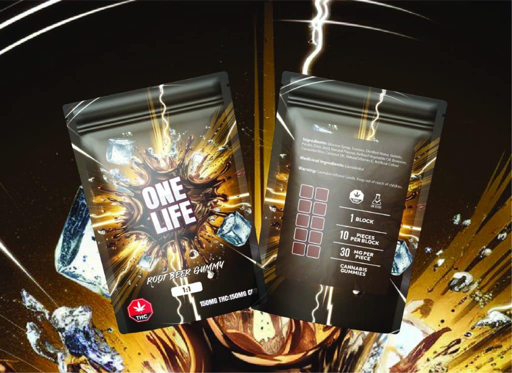 Buy One Life Edibles - Root Beer Gummy - 150mg THC + 150mg CBD at MMJ Express Online Shop