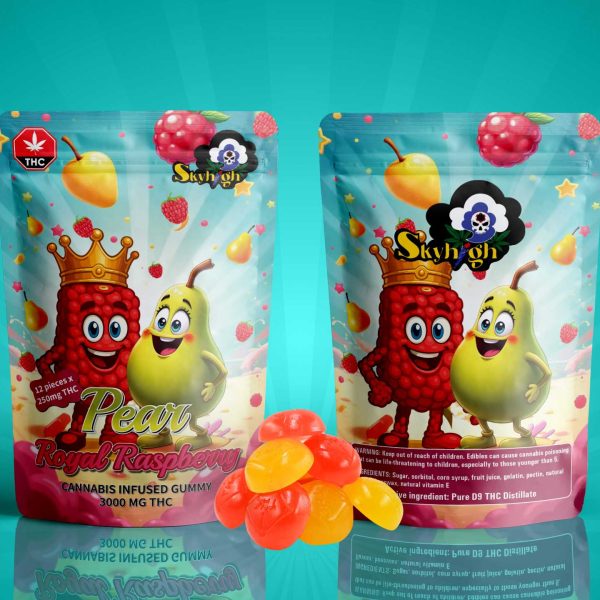 Buy Sky High Edibles - Pear + Royal Raspberry Gummy 3000mg THC at MMJ Express Online Shop
