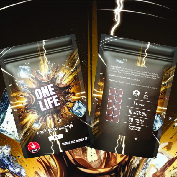 Buy One Life Edibles - Root Beer Gummy - 150mg THC + 150mg CBD at MMJ Express Online Shop