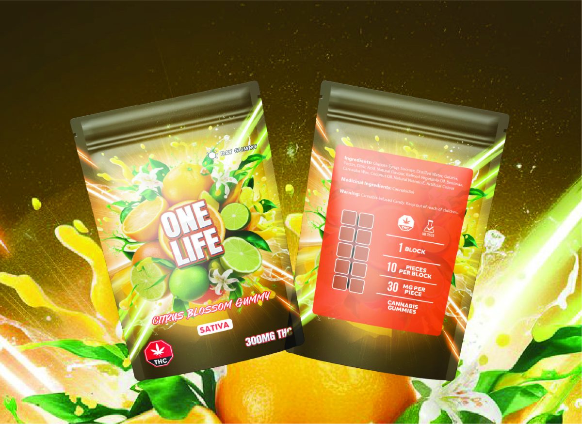 Buy One Life Edibles - Citrus Blossom Gummy - 300mg THC (Sativa) at MMJ Express Online Shop