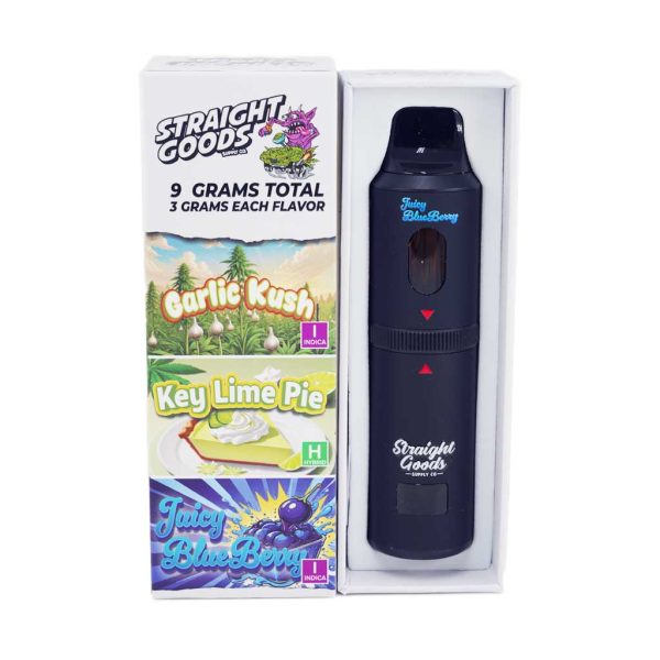 Buy Straight Goods - Triple Chamber Vape - Garlic Kush + Key Lime Pie + Juicy Blueberry (3 Grams + 3 Grams + 3 Gram) at MMJ Express Online Shop