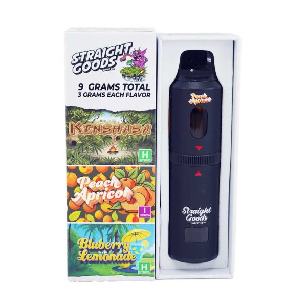Buy Straight Goods - Triple Chamber Vape - Kinshasa + Peach Apricot + Blueberry Lemonade (3 Grams + 3 Grams + 3 Gram) at MMJ Express Online Shop