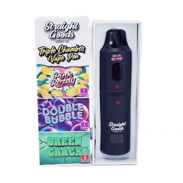 Buy Straight Goods - Triple Chamber Vape - Pink Rozay + Double Bubble + Green Crack (3 Grams + 3 Grams + 3 Gram) at MMJ Express Online Shop