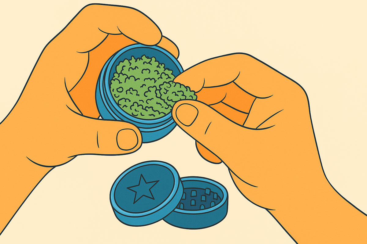 how to roll a joint - grinding cannabis