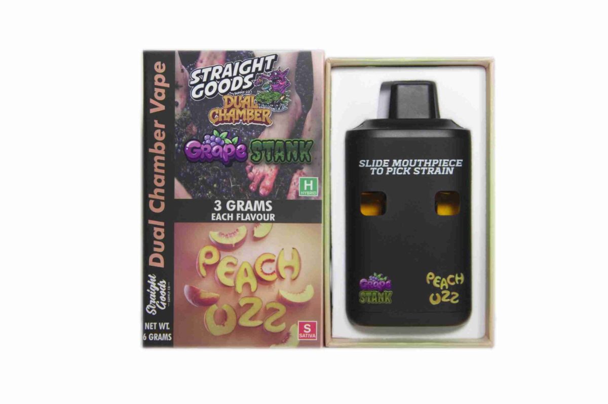 Buy Straight Goods - Dual Chamber Vape - Grape Stank + Peach Ozz (3 Grams + 3 Grams) at MMJ Express Online Shop