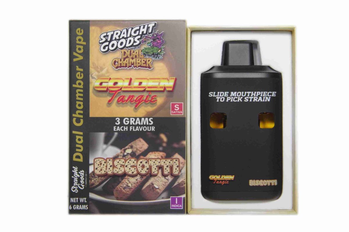 Buy Straight Goods - Dual Chamber Vape - Golden Tangie + Biscotti (3 Grams + 3 Grams) at MMJ Express Online Shop