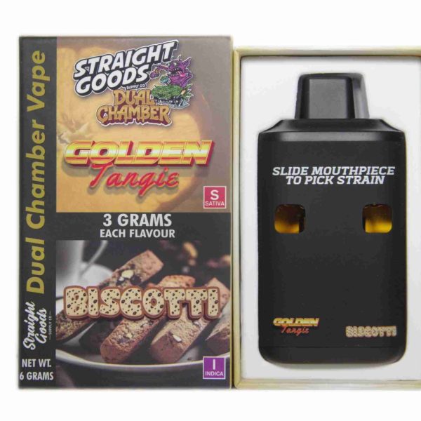 Buy Straight Goods - Dual Chamber Vape - Golden Tangie + Biscotti (3 Grams + 3 Grams) at MMJ Express Online Shop