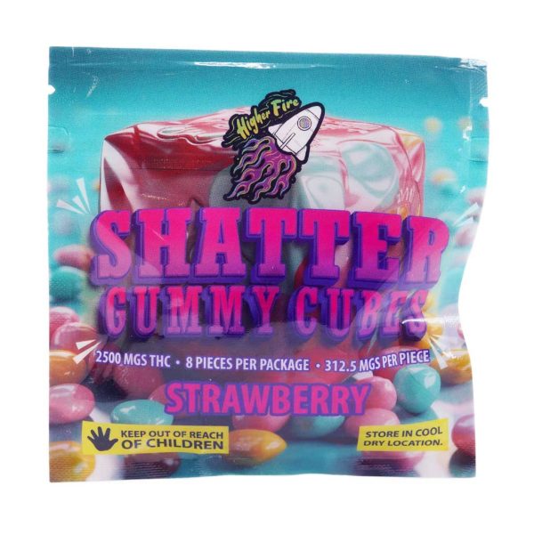 Buy Higher Fire Extracts - Shatter Gummy Cubes - Strawberry 2500mg THC at MMJ Express Online Shop