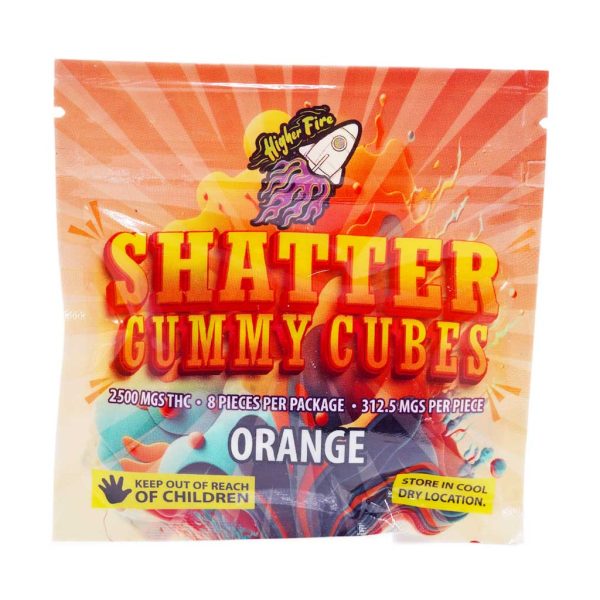 Buy Higher Fire Extracts - Shatter Gummy Cubes - Orange 2500mg THC at MMJ Express Online Shop