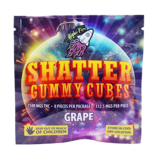Buy Higher Fire Extracts - Shatter Gummy Cubes - Grape 2500mg THC at MMJ Express Online Shop