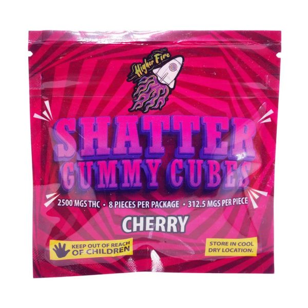 Buy Higher Fire Extracts - Shatter Gummy Cubes - Cherry 2500mg THC at MMJ Express Online Shop