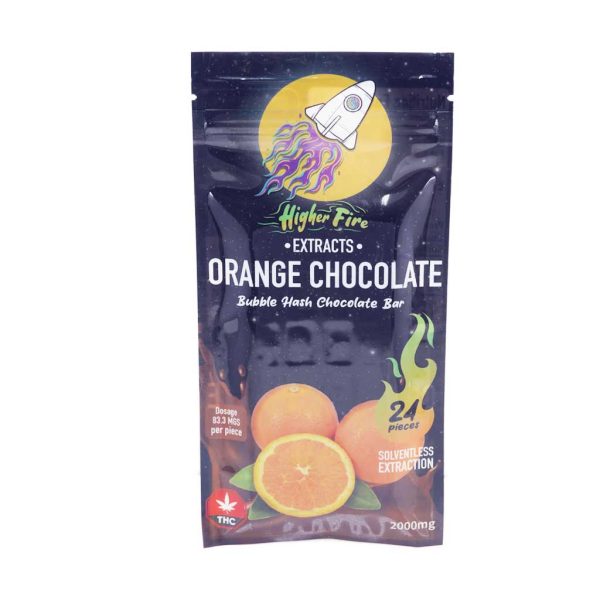 Buy Higher Fire Extracts - Bubble Hash Chocolate Bar - Orange 2000mg THC at MMJ Express Online Shop