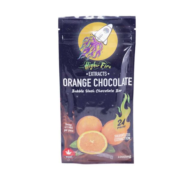Buy Higher Fire Extracts - Bubble Hash Chocolate Bar - Orange 1000mg THC at MMJ Express Online Shop