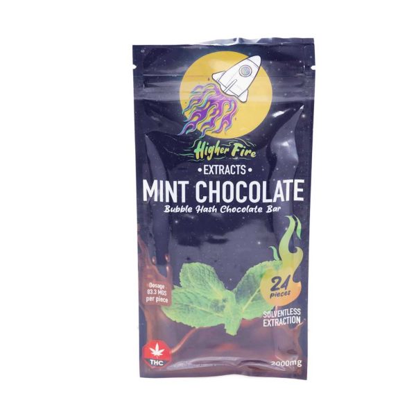 Buy Higher Fire Extracts - Bubble Hash Chocolate Bar - Mint 2000mg THC at MMJ Express Online Shop
