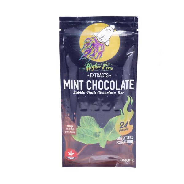 Buy Higher Fire Extracts - Bubble Hash Chocolate Bar - Mint 1000mg THC at MMJ Express Online Shop