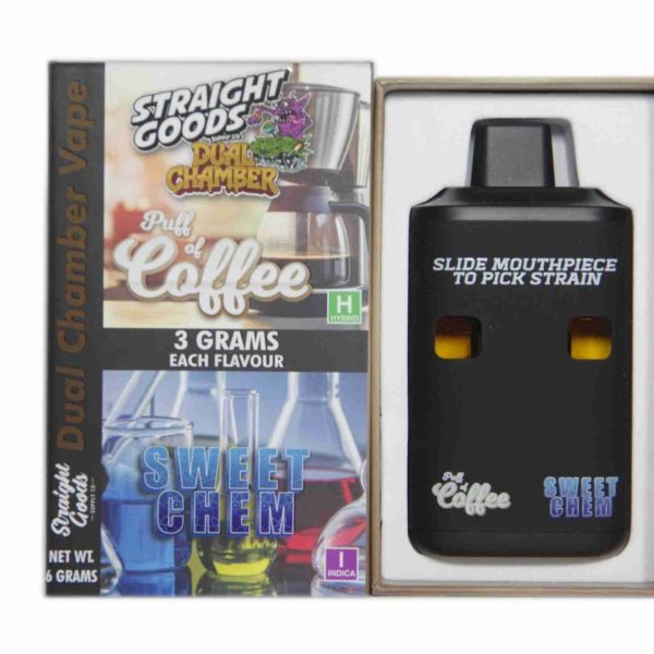 Buy Straight Goods - Dual Chamber Vape - Puff of Coffee + Sweet Chem (3 Grams + 3 Grams) at MMJ Express Online Shop