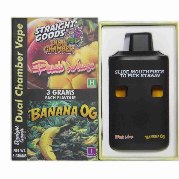 Buy Straight Goods - Dual Chamber Vape - Peach Mango + Banana OG (3 Grams + 3 Grams) at MMJ Express Online Shop