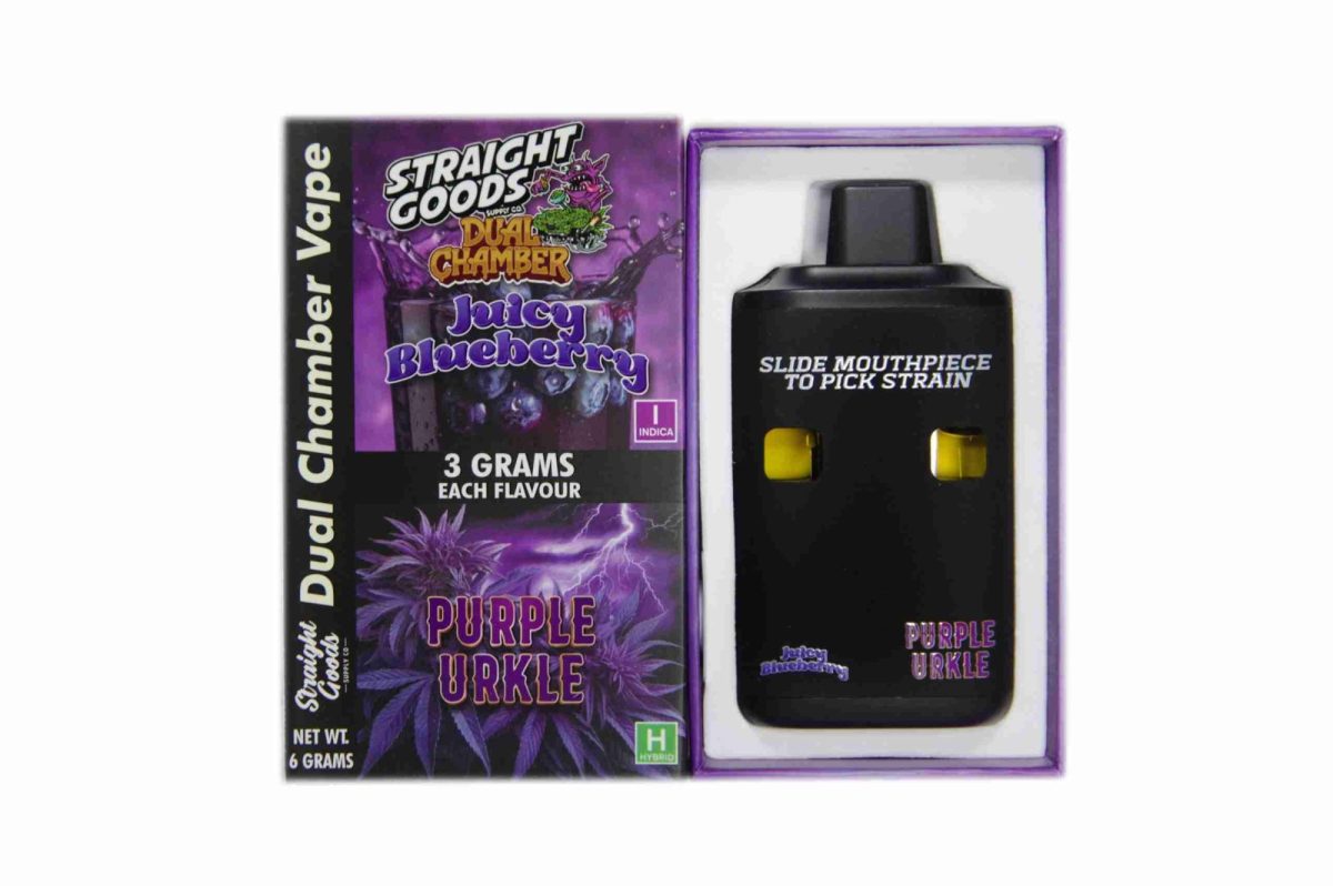 Buy Straight Goods - Dual Chamber Vape - Juicy Blueberry x Purple Urkle (3 Grams + 3 Grams) at MMJ Express Online Shop