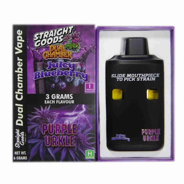 Buy Straight Goods - Dual Chamber Vape - Juicy Blueberry x Purple Urkle (3 Grams + 3 Grams) at MMJ Express Online Shop