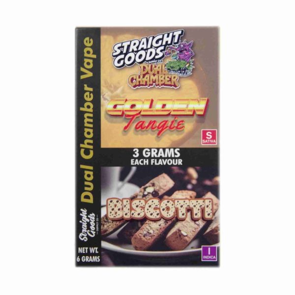 Buy Straight Goods - Dual Chamber Vape - Golden Tangie + Biscotti (3 Grams + 3 Grams) at MMJ Express Online Shop
