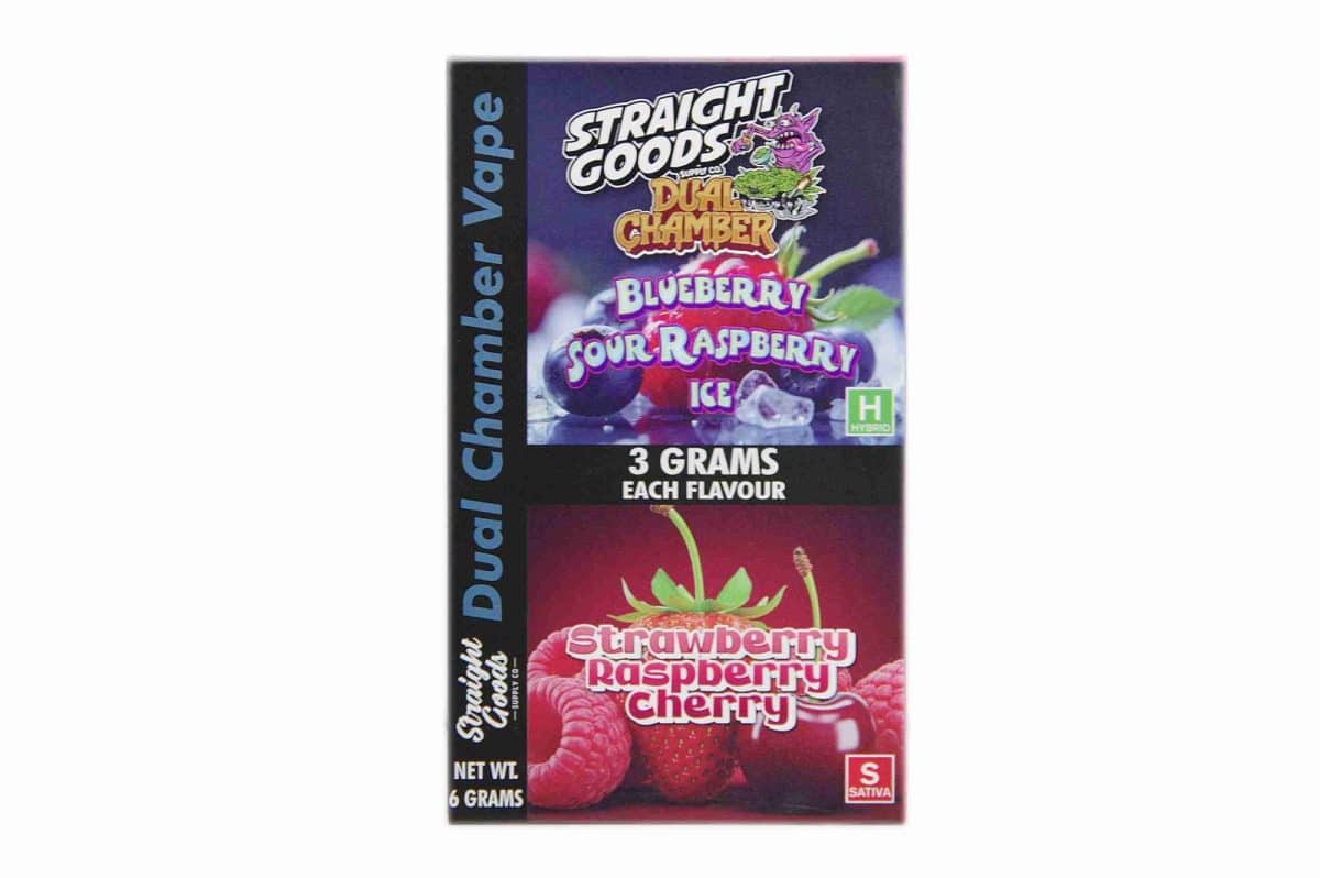Buy Straight Goods - Dual Chamber Vape - Blueberry Sour Raspberry Ice + Strawberry Raspberry Cherry (3 Grams + 3 Grams) at MMJ Express Online Shop