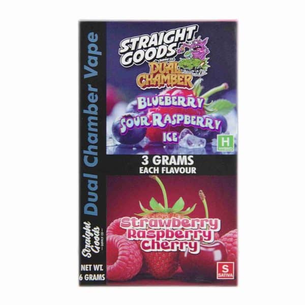 Buy Straight Goods - Dual Chamber Vape - Blueberry Sour Raspberry Ice + Strawberry Raspberry Cherry (3 Grams + 3 Grams) at MMJ Express Online Shop