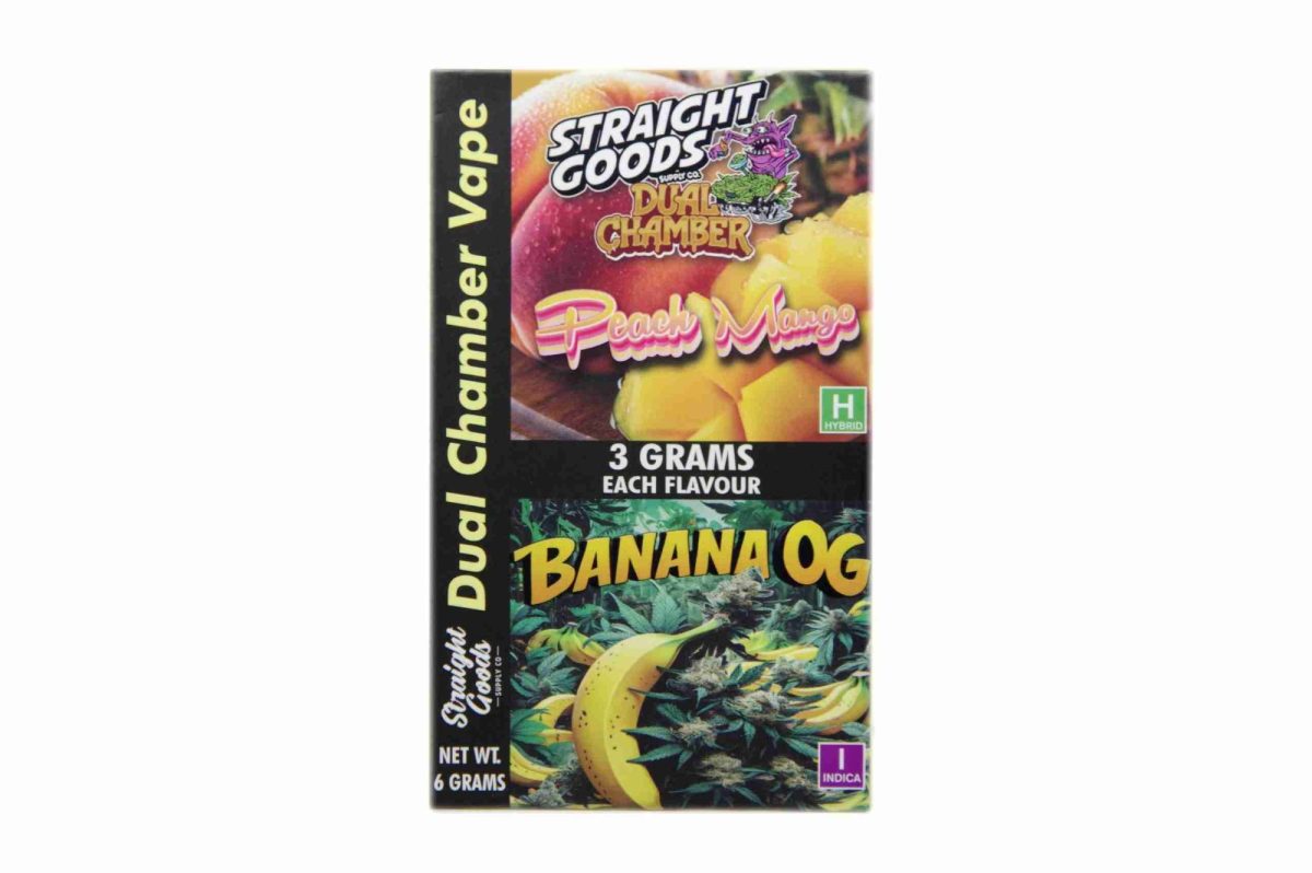 Buy Straight Goods - Dual Chamber Vape - Peach Mango + Banana OG (3 Grams + 3 Grams) at MMJ Express Online Shop
