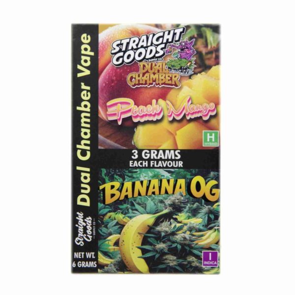 Buy Straight Goods - Dual Chamber Vape - Peach Mango + Banana OG (3 Grams + 3 Grams) at MMJ Express Online Shop