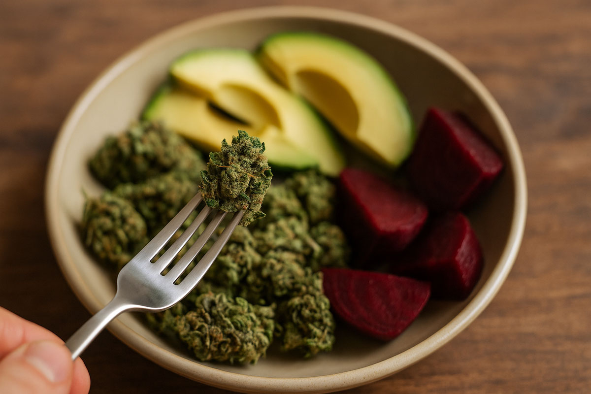eating raw cannabis as salad