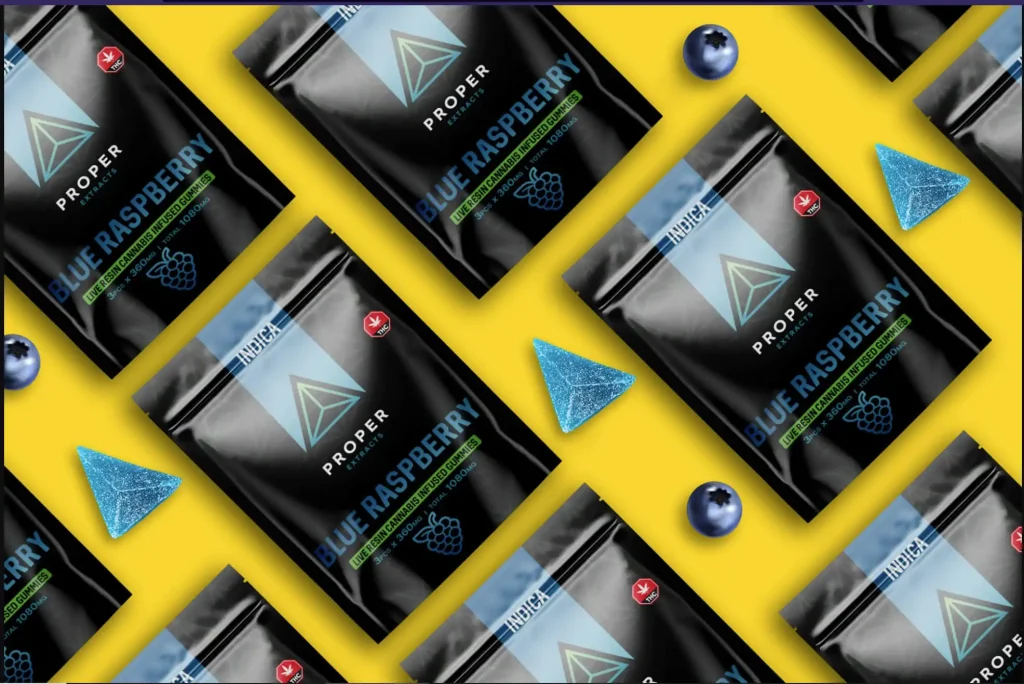 Buy Proper Extracts Edibles - Triangles 360mg Live Resin Gummies - Blue Raspberry at MMJ Express Online Shop