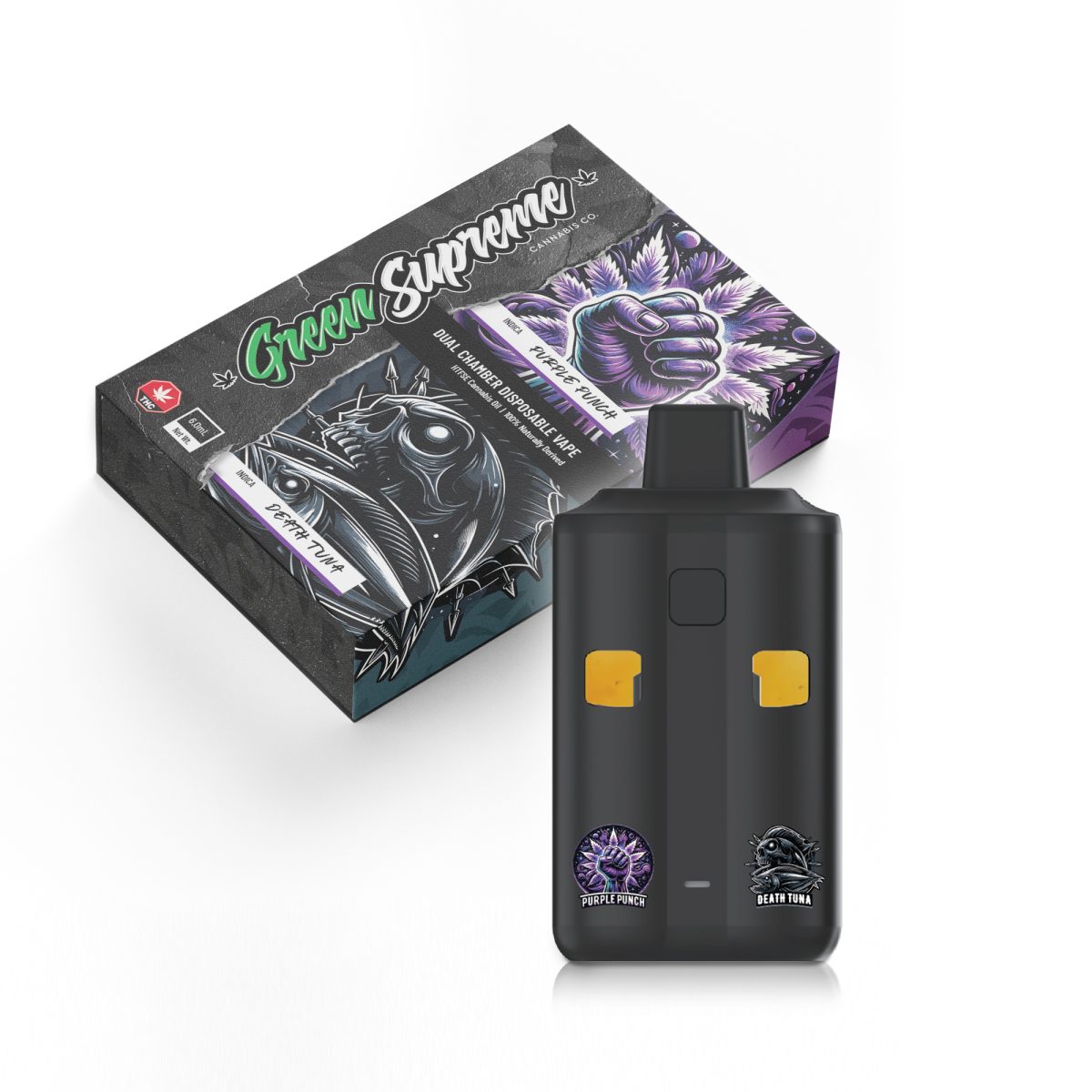 Buy Green Supreme – Dual Chamber Disposable THC Vape Pen - Purple Punch + Death Tuna (3 Grams + 3 Grams) at MMJ Express Online Shop