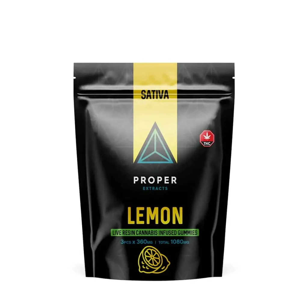 Buy Proper Extracts Edibles - Triangles 1080mg Live Resin Gummies - Lemon at MMJ Express Online Shop