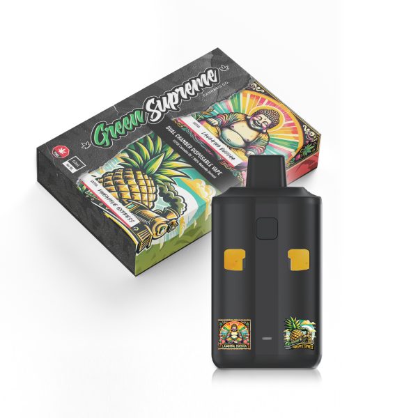 Buy Green Supreme – Dual Chamber Disposable THC Vape Pen - Laughing Buddha + Pineapple Express (3 Grams + 3 Grams) at MMJ Express Online Shop